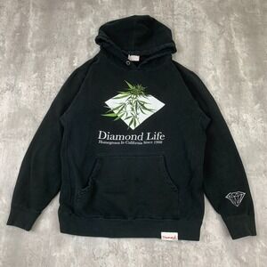 Vintage Diamond Supply Co. Homegrown Hoodie Mens M Black Sweatshirt Skate Y2K